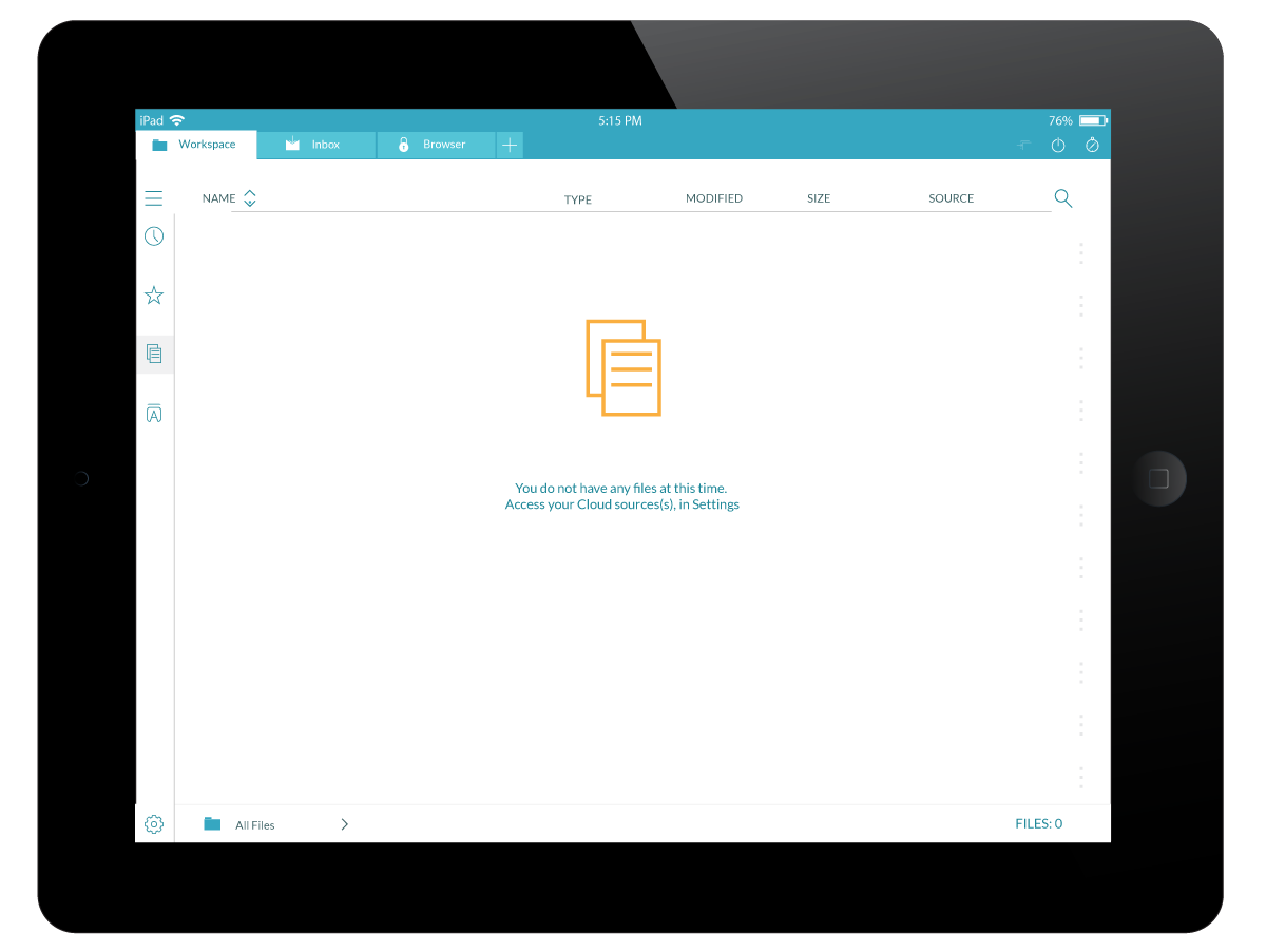 hopTo app, workspace screen