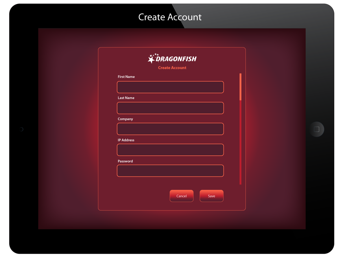 Huawei Dragonfish, create account screen