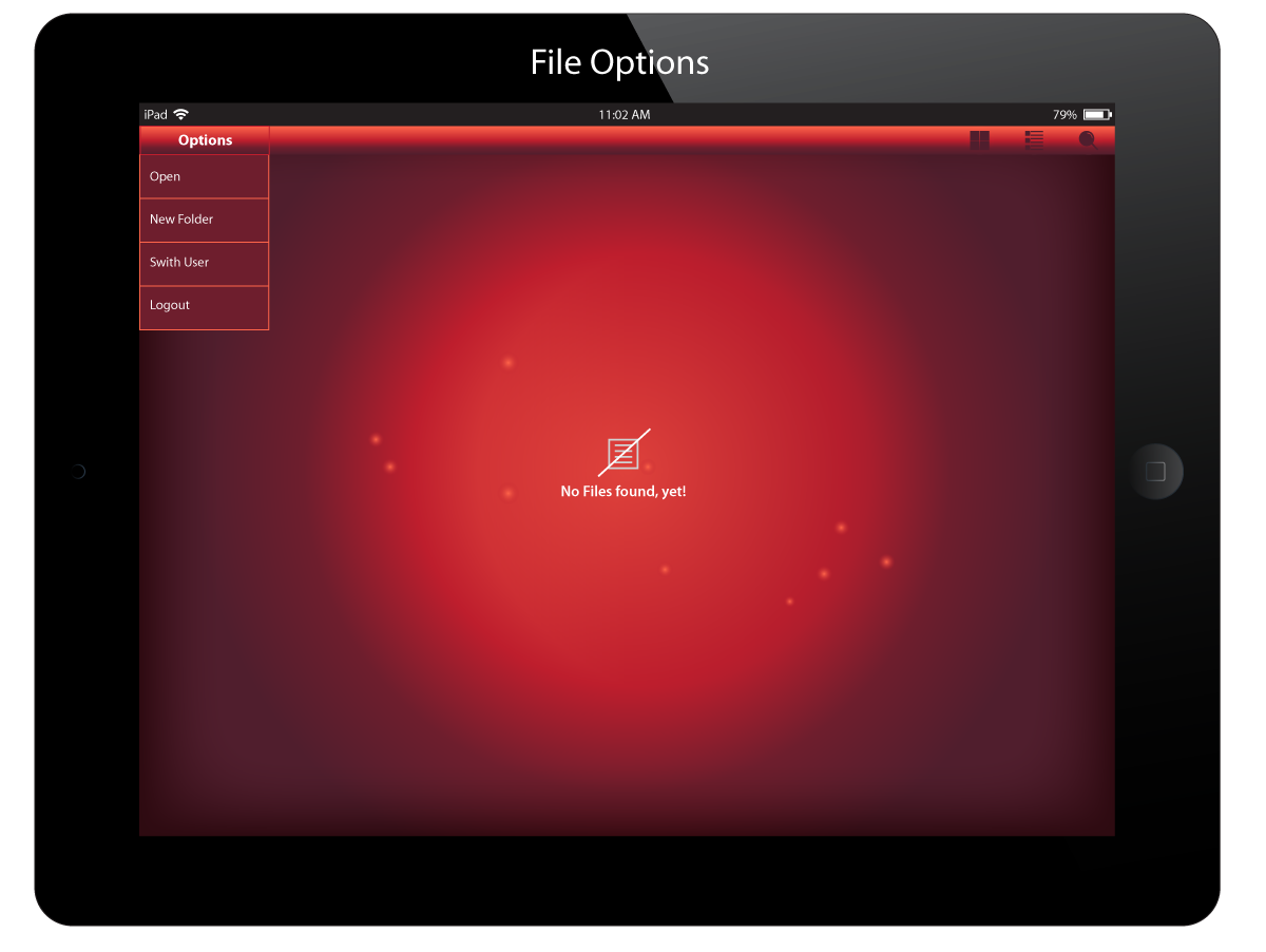 Huawei Dragonfish, file options screen