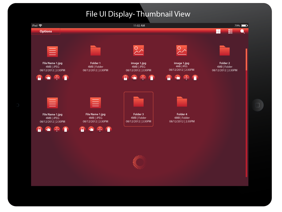 Huawei Dragonfish, file thumbnail screen