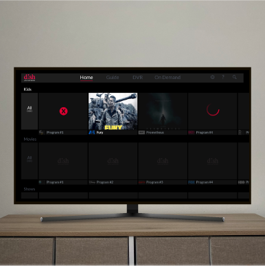 Sling TV Fire TV interface, home screen