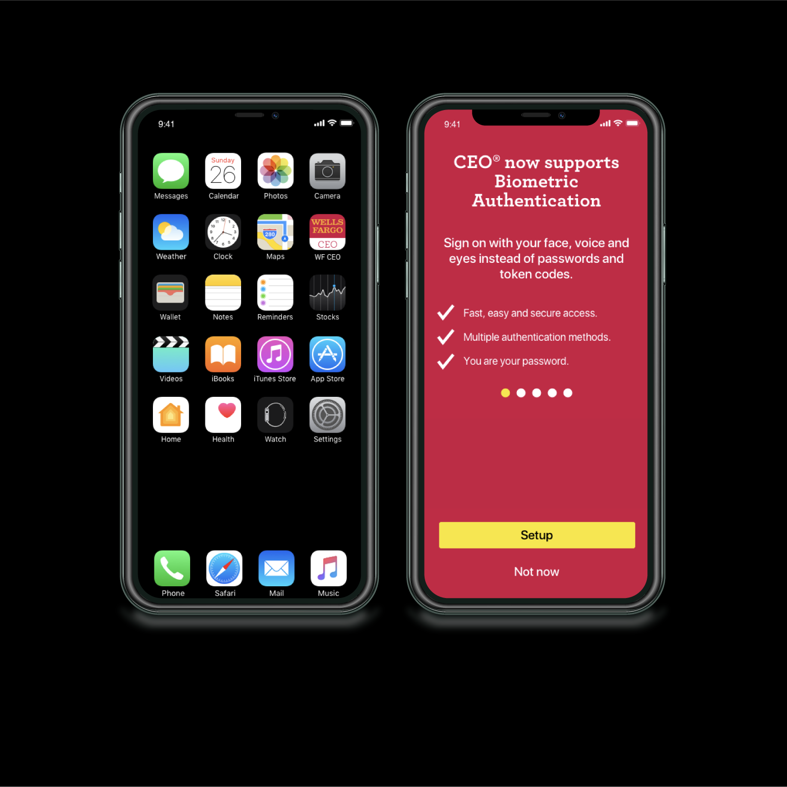 Wells Fargo CEO biometric authentication app