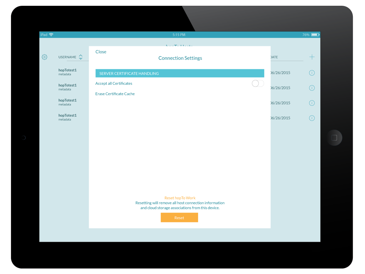 hopTo app, add host screen 3