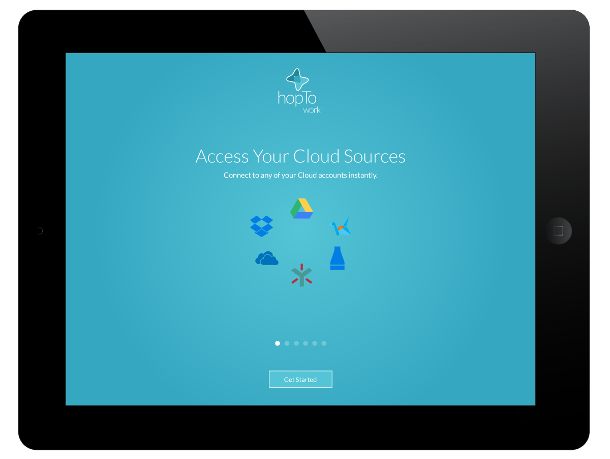 hopTo app, cloud feature screen